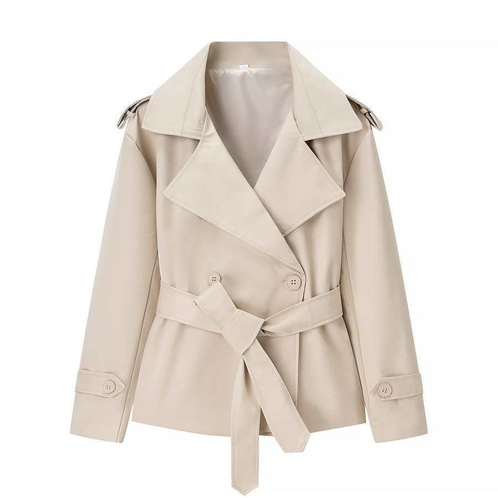 Dam Lightly Tailored Trenchcoat med Belt, Epaulettes och Satin Foder