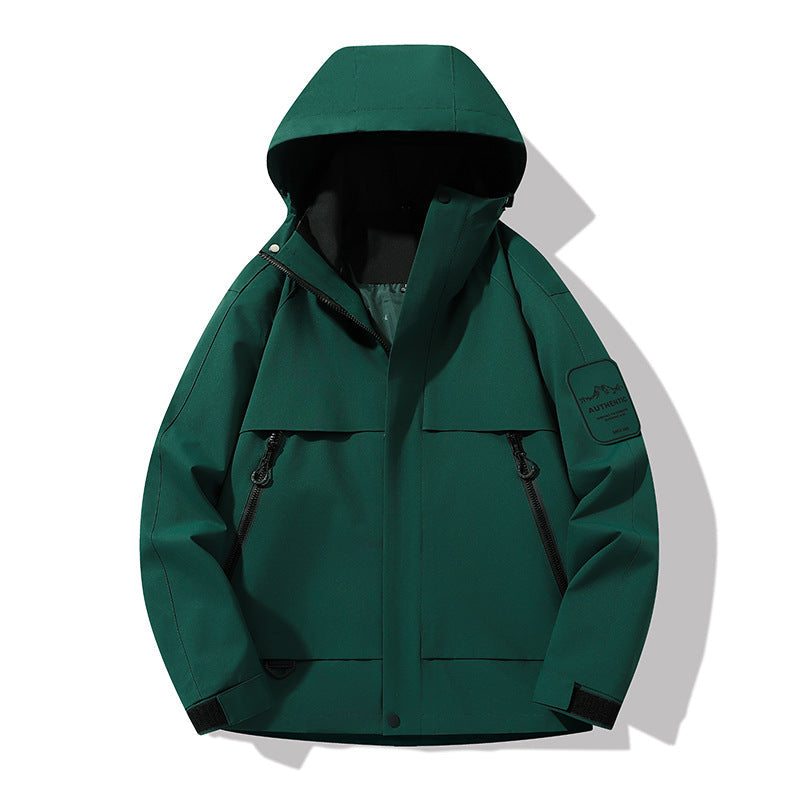 Herr Multifunctional Vattentät Softshell Regnjacka med Uttagbar Fleece Inre Jacka