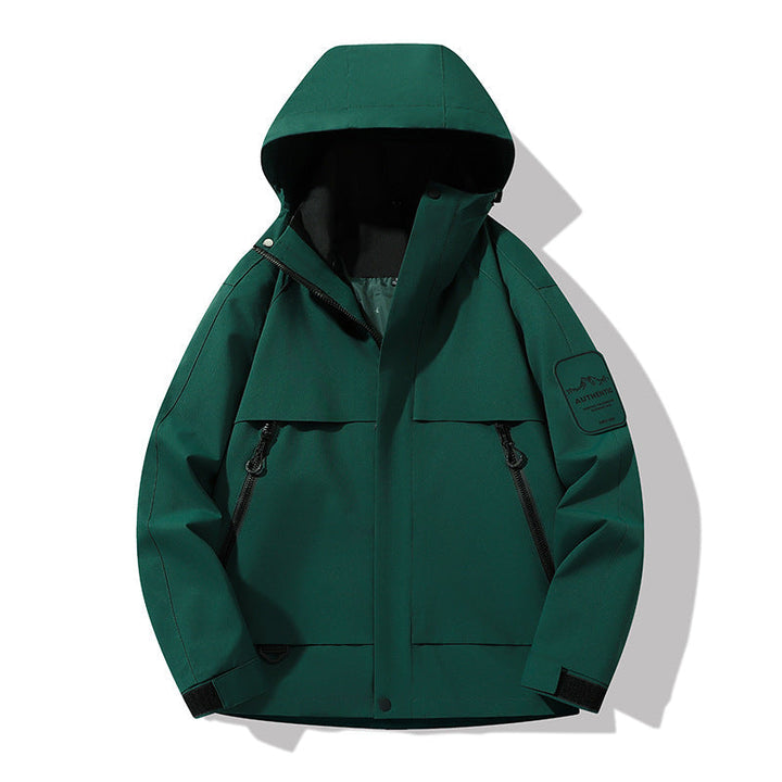 Herr Multifunctional Vattentät Softshell Regnjacka med Uttagbar Fleece Inre Jacka