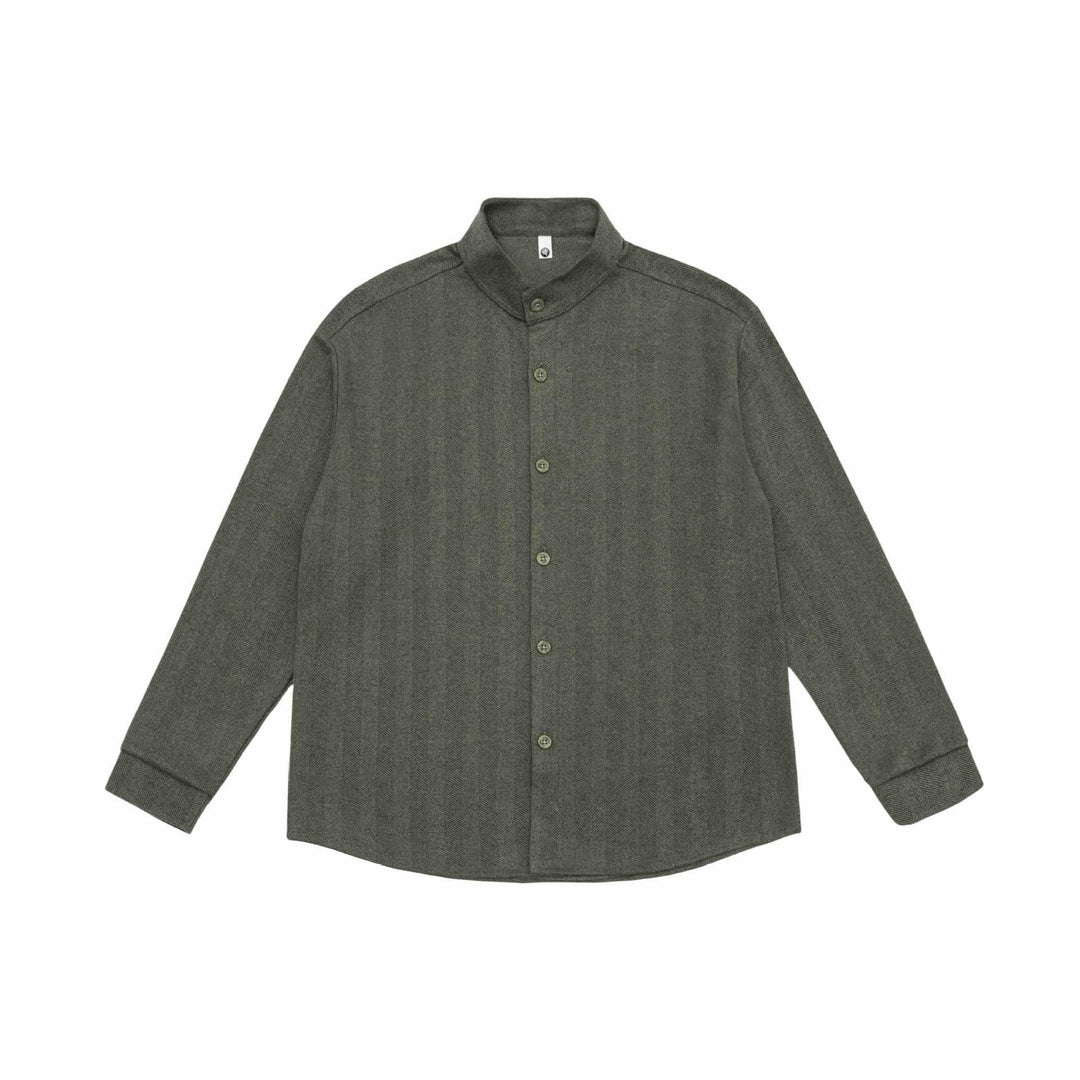 Herr skjortjacka med ståkrage och herringbone texture