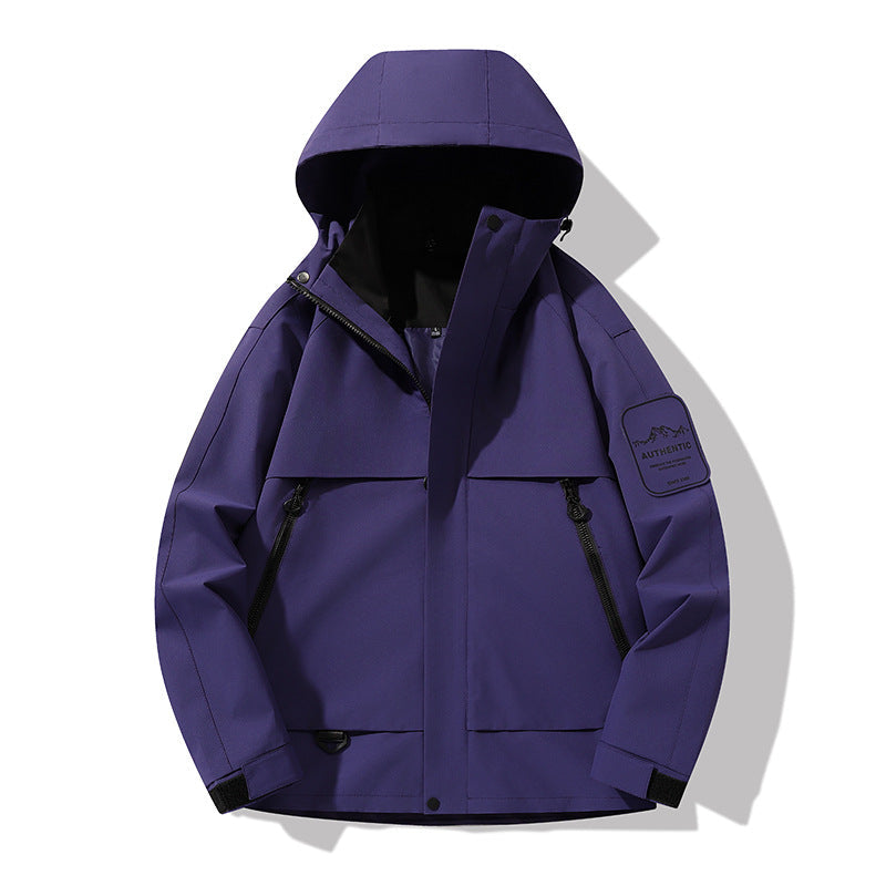 Herr Multifunctional Vattentät Softshell Regnjacka med Uttagbar Fleece Inre Jacka