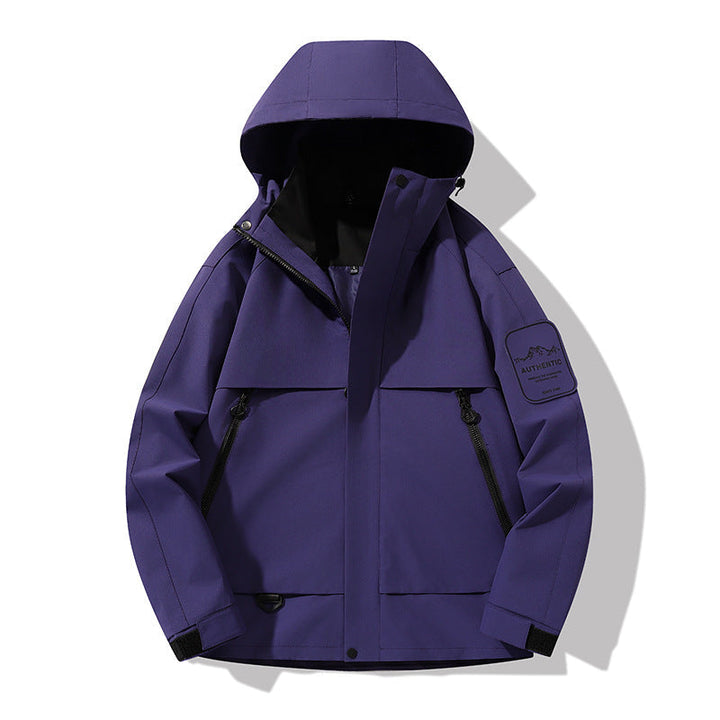 Herr Multifunctional Vattentät Softshell Regnjacka med Uttagbar Fleece Inre Jacka