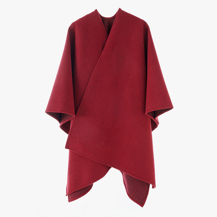 Dam oversized-capeponcho med Wrap look och V-Neck