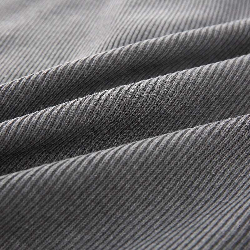 Unisex Oversize Stickad Dragkedja Jacka med Stå Krage, Ribbed Texture &amp; Two-Way Dragkedja