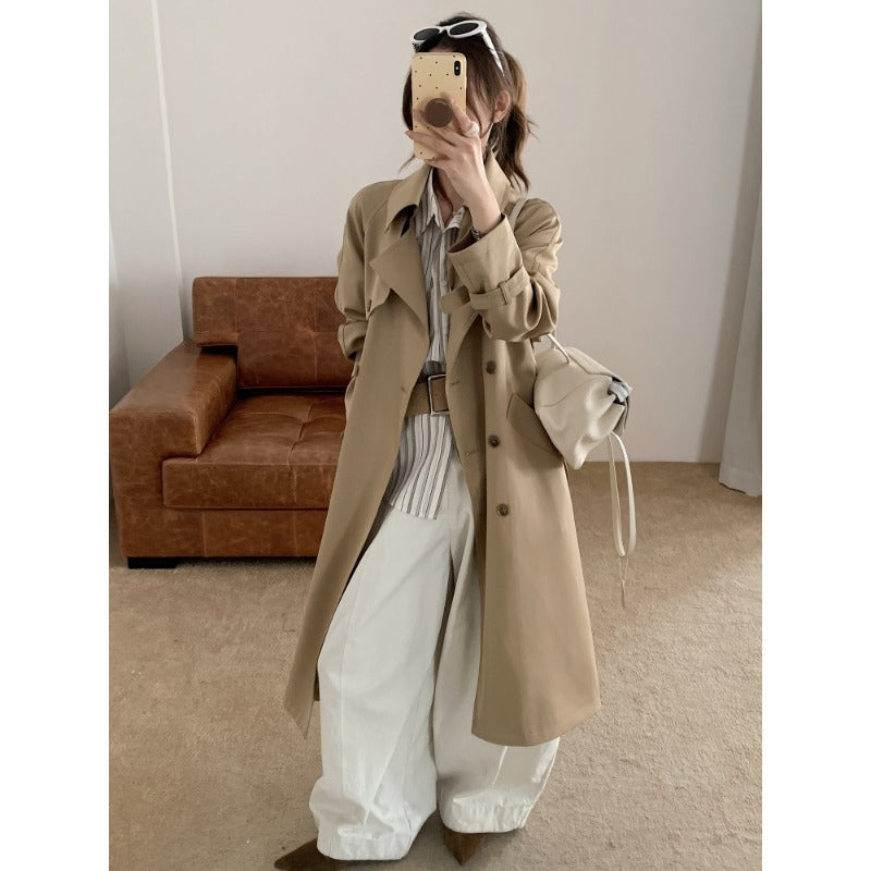 Dam oversize trenchcoat med Double Breasted, midjebälte och Epaulettes