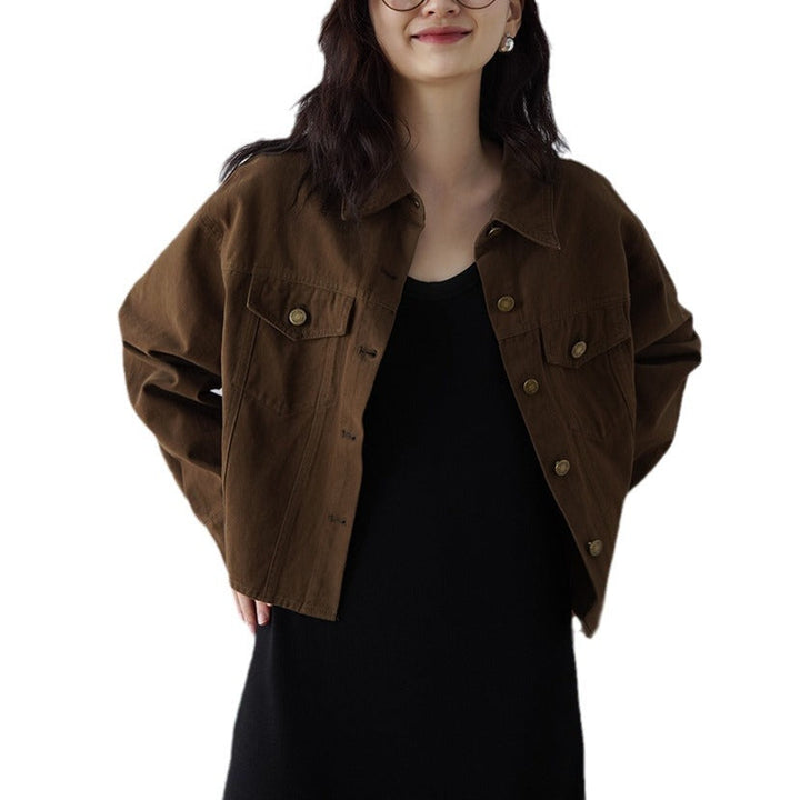 Dam modern oversize jacka med knappar och praktiska fickor