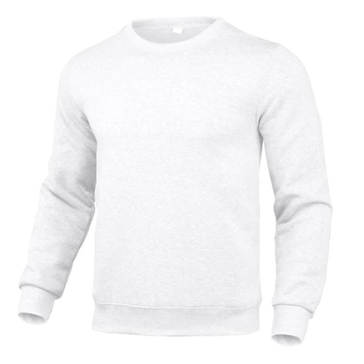 Herr Nan Klassisk Round Neck College-Tröja med Mjuk Fleece Inner Foder, Ribbad Fåll, och Reinforced Sömmar