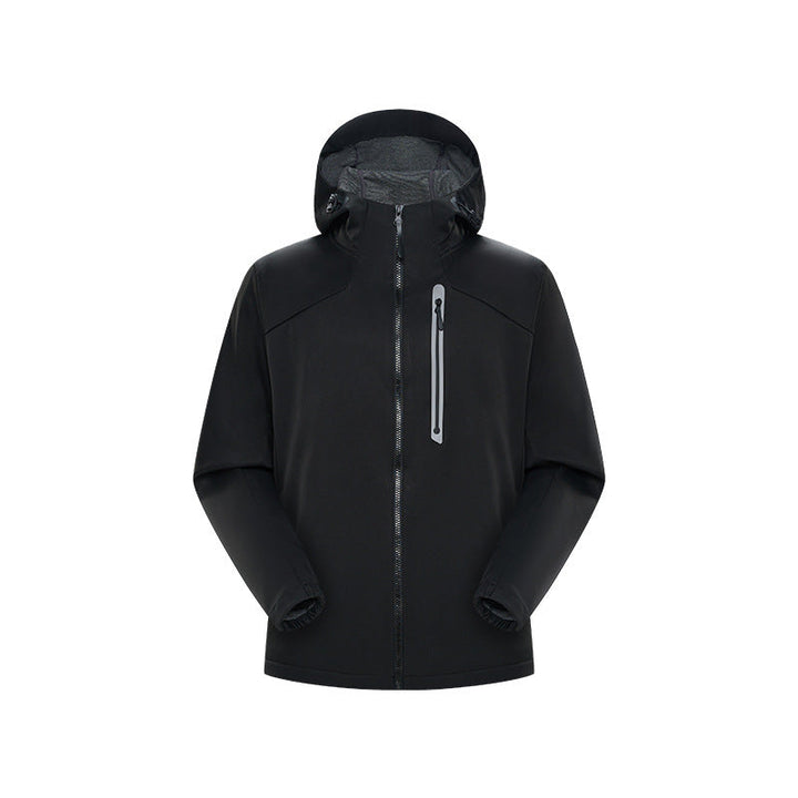 Herr Vattentät Softshell Frilufts Jacka med Justerbar Huva, Welded Dragkedjor och Reflekterande Bröstficka Drune