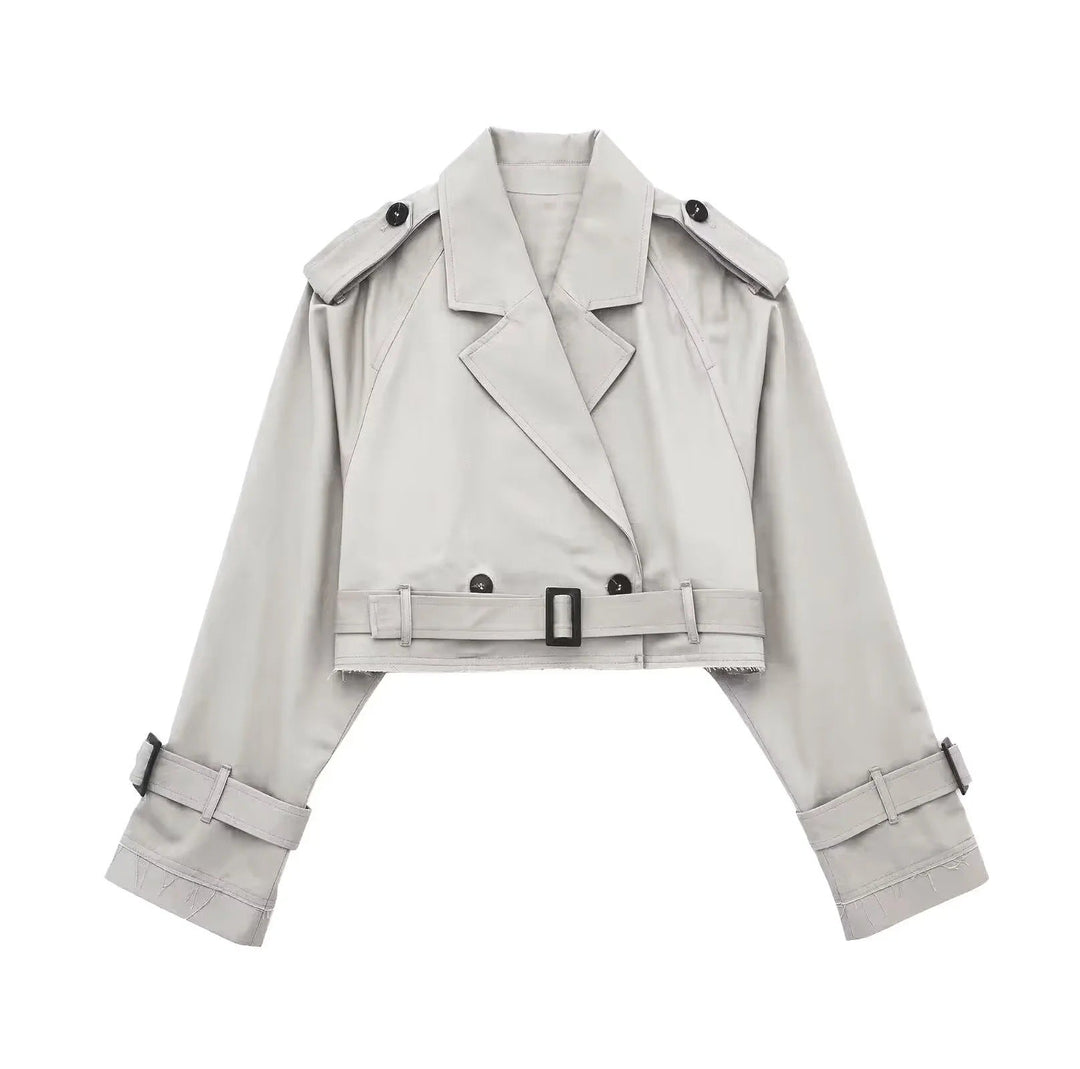 Dam stilren kort trenchcoat
