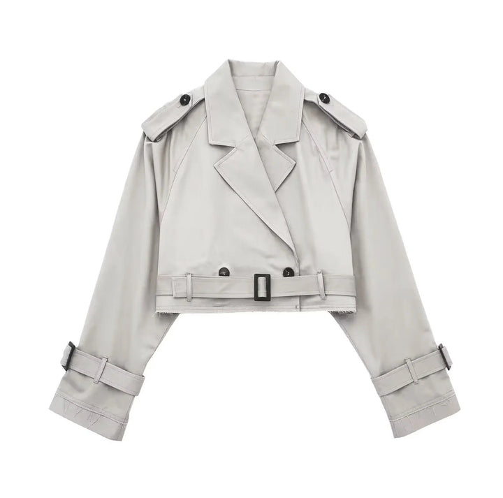 Dam stilren kort trenchcoat