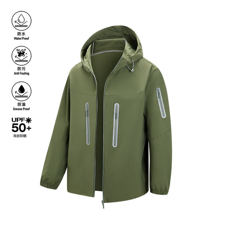 Herr Packbar Teknisk Softshell Jacka med Huva, Taped Dragkedjor och Bröstfickor