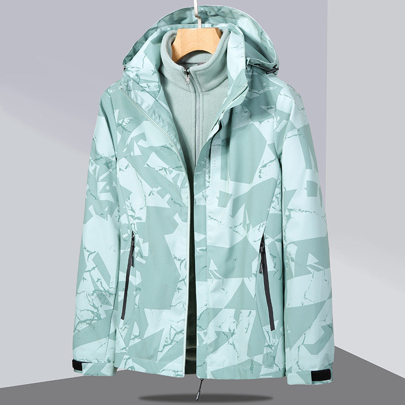 Dam två-layer softshelljacka med removable fleece inner jacka och huva