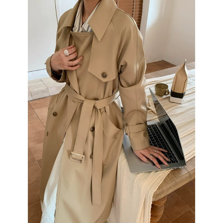 Dam oversize trenchcoat med Double Breasted, midjebälte och Epaulettes