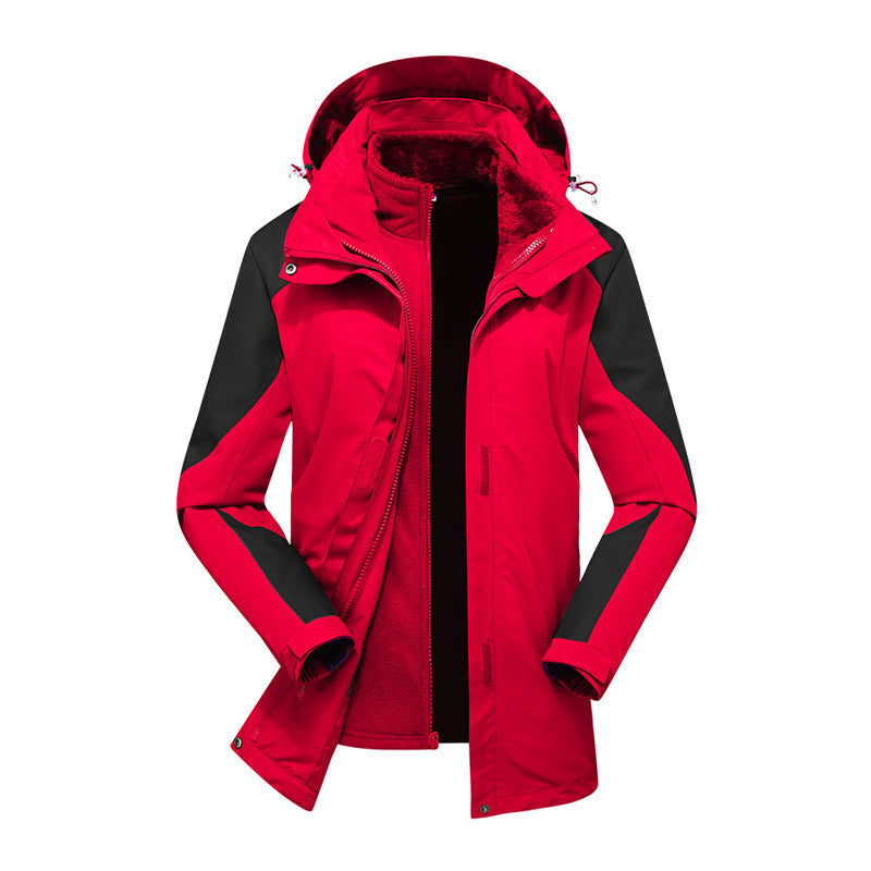 Dam Modular Softshell regn jacka med avtagbar fleece inner jacka och justerbar huva