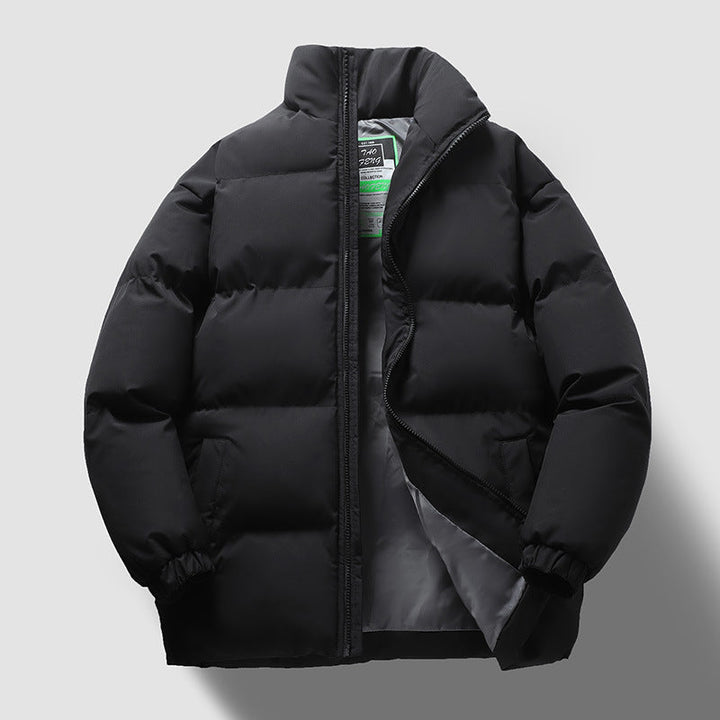 Unisex quiltad vinter dunjacka med high ståkrage och elastiska muddar