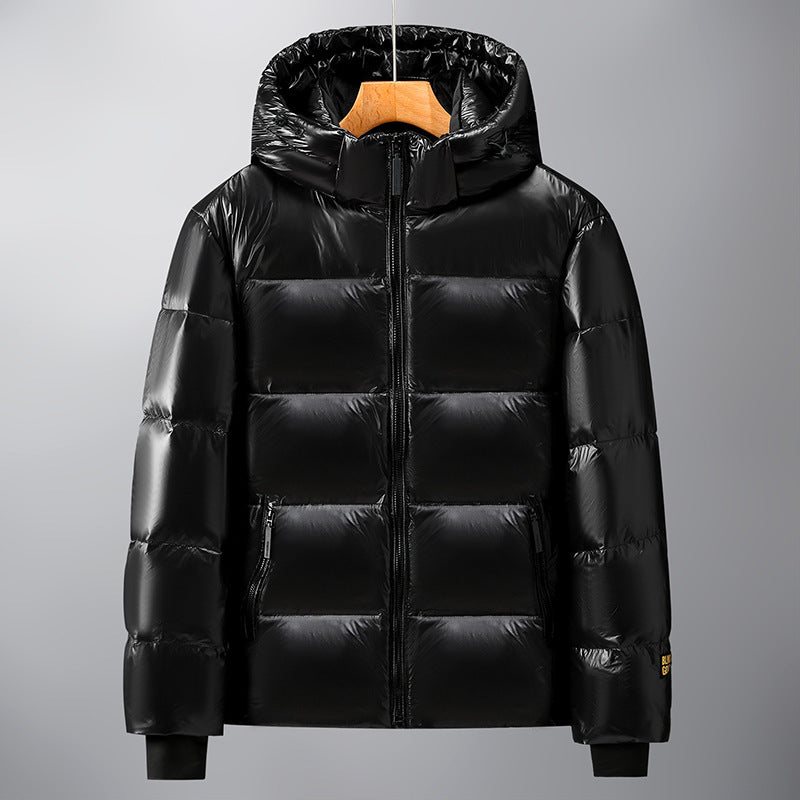 Unisex Glossy kviltad Parka med Metallic foder och Carry Straps