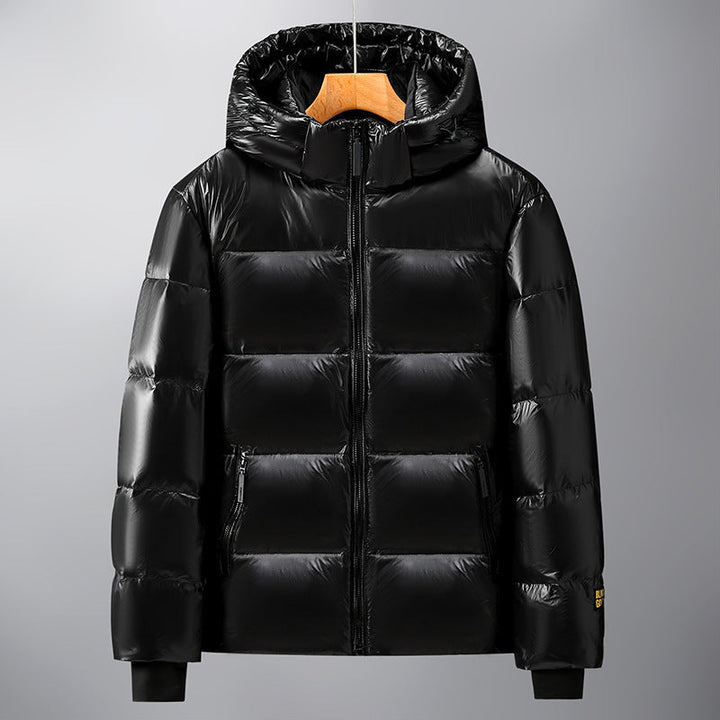 Unisex Glossy kviltad Parka med Metallic foder och Carry Straps
