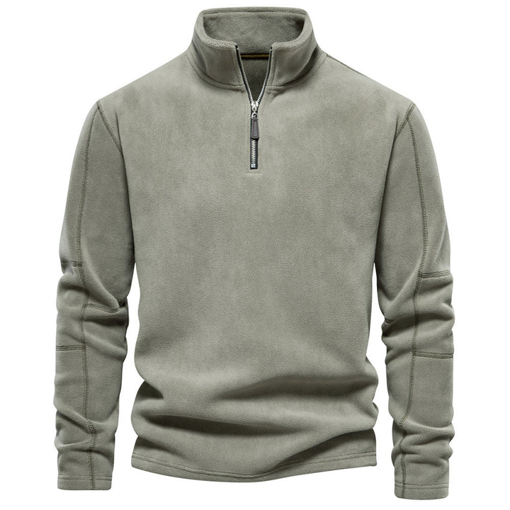 Herr Lätt Fleece Pullover med Kort Dragkedja och Ståkrage