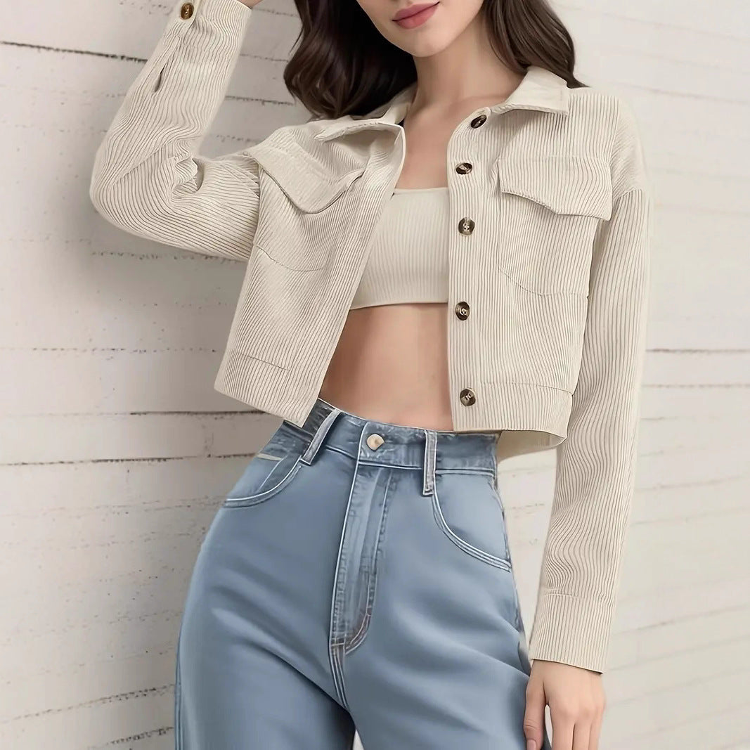 Dam kort ärm Cropped jeansjacka