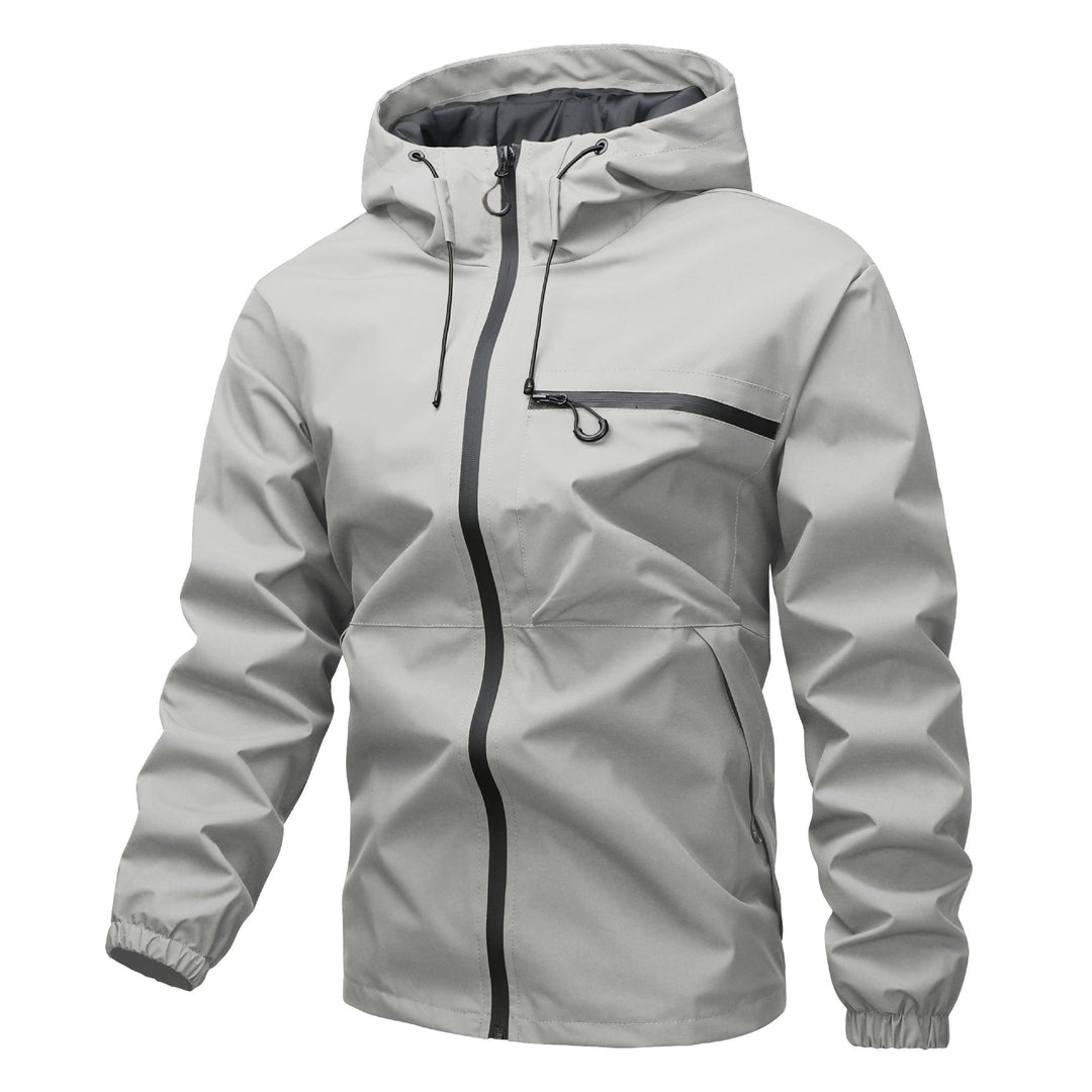 Unisex vattenavvisande softshell Rain jacka med Taped Seams, huva &amp; vattentät Chest ficka