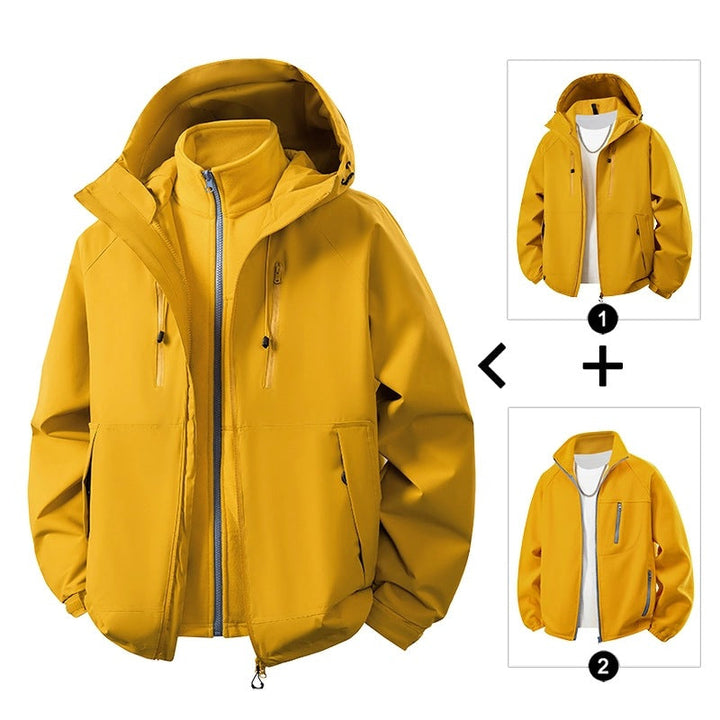 Herr Softshell Hybrid Jacka med Uttagbar Fleecefoder Vindskyddande Vattenavvisande
