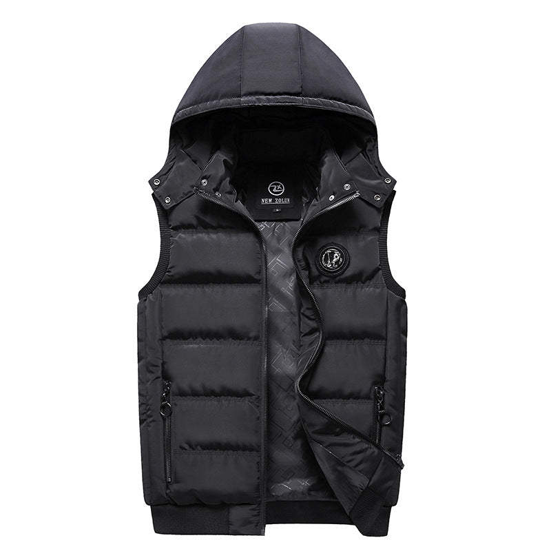 Herr Mode Quiltad Väst med Huva
