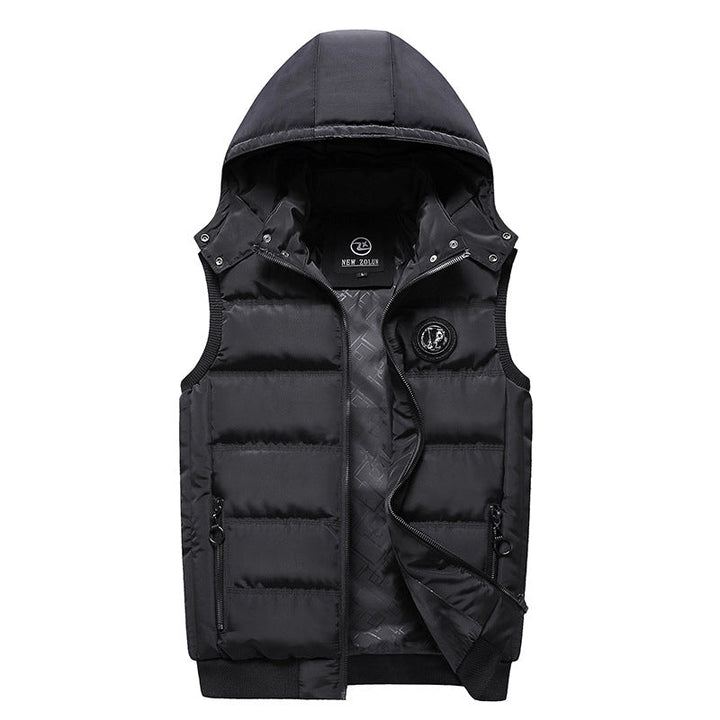 Herr Mode Quiltad Väst med Huva