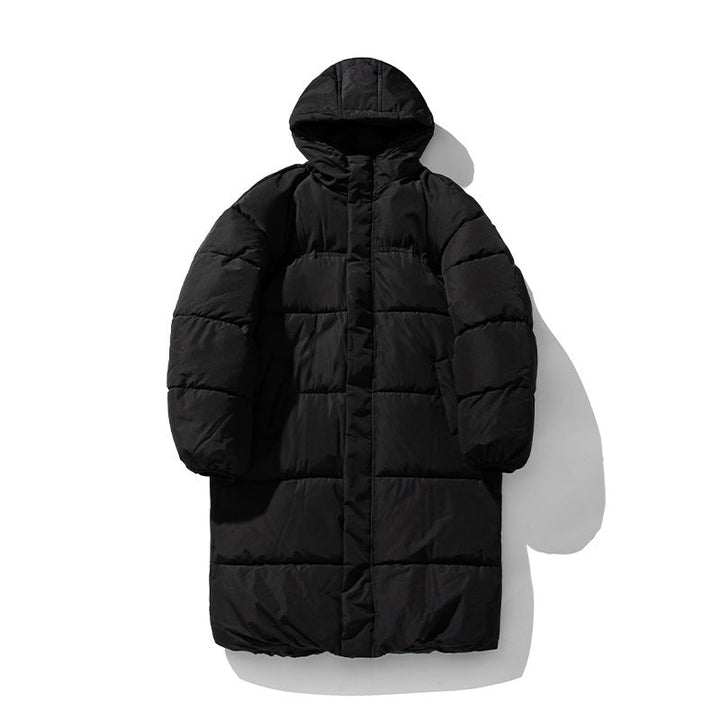Unisex Longer Quiltad Parka i Clean Look med Huva, Termisk Filling och Justerbar Nederkant