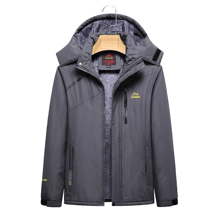 Dam kviltad vinterjacka med fleecefoder, Removable huva, och vattentät softshell ytter Layer
