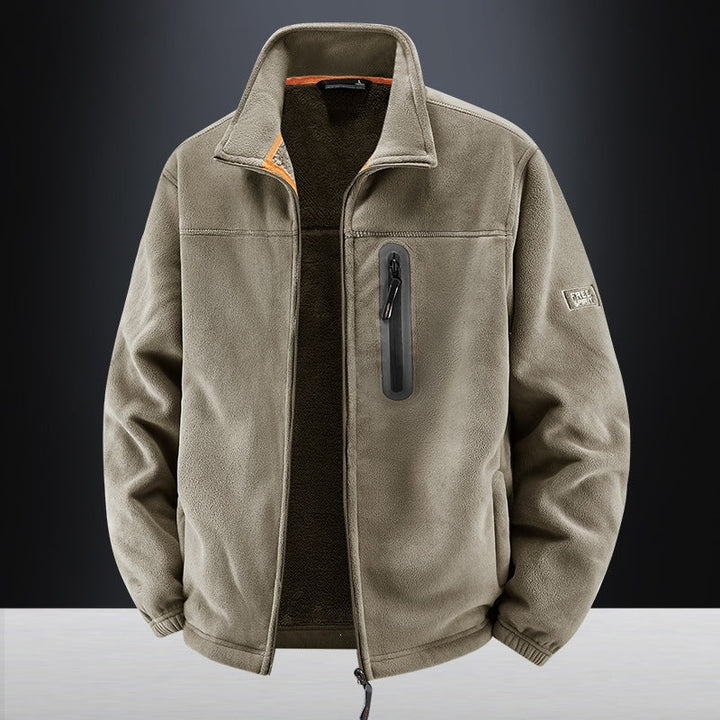 Herr Termisk Fleece Frilufts Jacka med Teddyfoder, Bröst Dragkedja &amp; Vindtät Yta