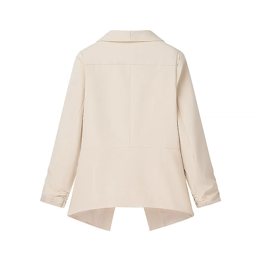 Dam locker falling Waterfall blazer jacka med gathered ärm cuffs