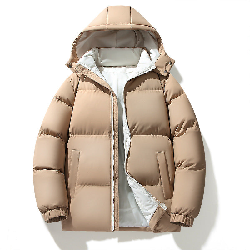 Herr Urban med Huva Quiltad Jacka med Matte Surface och Insulating Filling