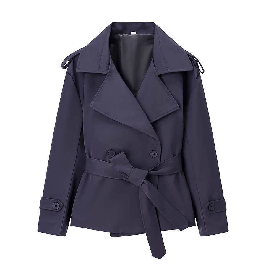 Dam Lightly Tailored Trenchcoat med Belt, Epaulettes och Satin Foder