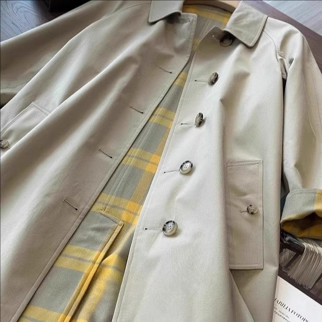 Dam elegant trenchcoat med Double knappslå gjord hög-Quality material