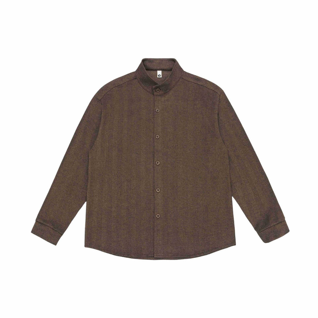 Herr skjortjacka med ståkrage och herringbone texture
