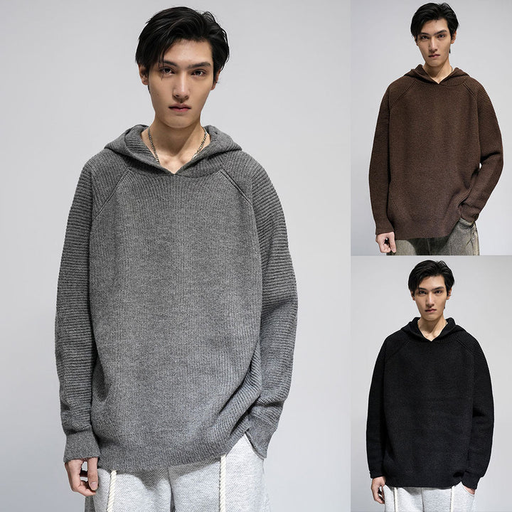Herr Modern Oversized Luvtröja med Textured Design