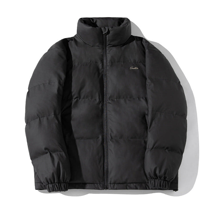 Unisex Boxig Thermo Vadderad Jacka med Hög Krage, Vindtät Outer Material och Drawstring Nederkant