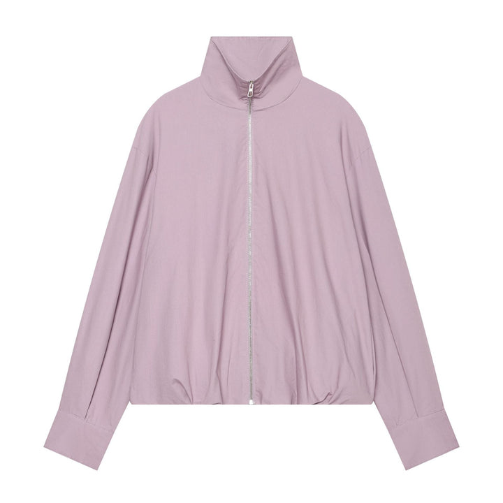 Dam Lätt Vadderad Windbreaker med Stå Krage och Prickig Prick Tryck