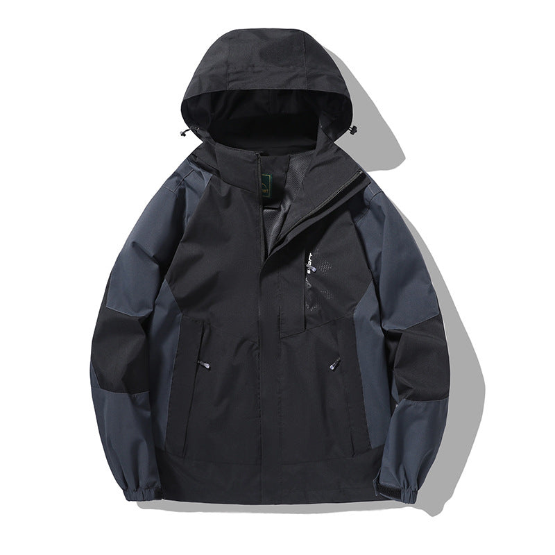 Herr Nano Wind och Water-Resistant Outdoor Luvtröja Jacka med Ventilation Mesh, Adjustable Huva och Concealed Fram Lock