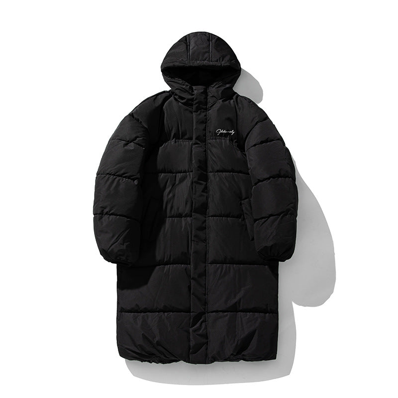 Unisex Oversize Longer Quiltad Kappa med Huva och Vadderad Termisk Insulation