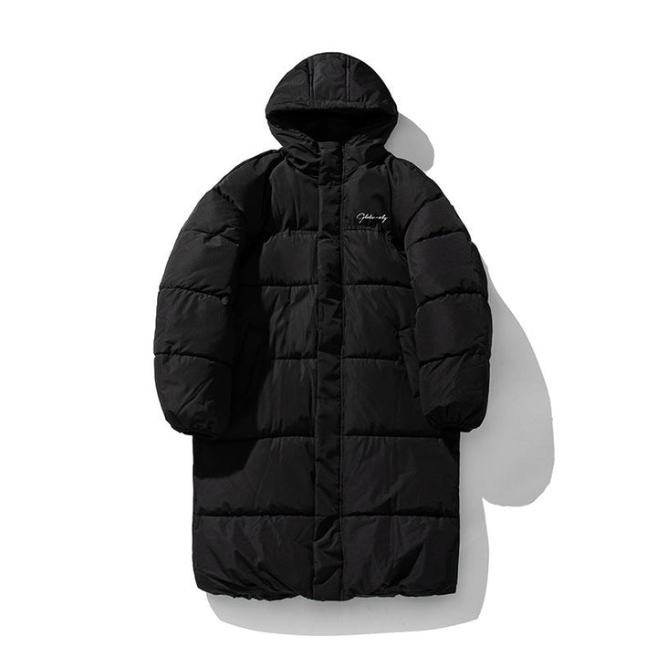 Unisex Oversize Longer Quiltad Kappa med Huva och Vadderad Termisk Insulation