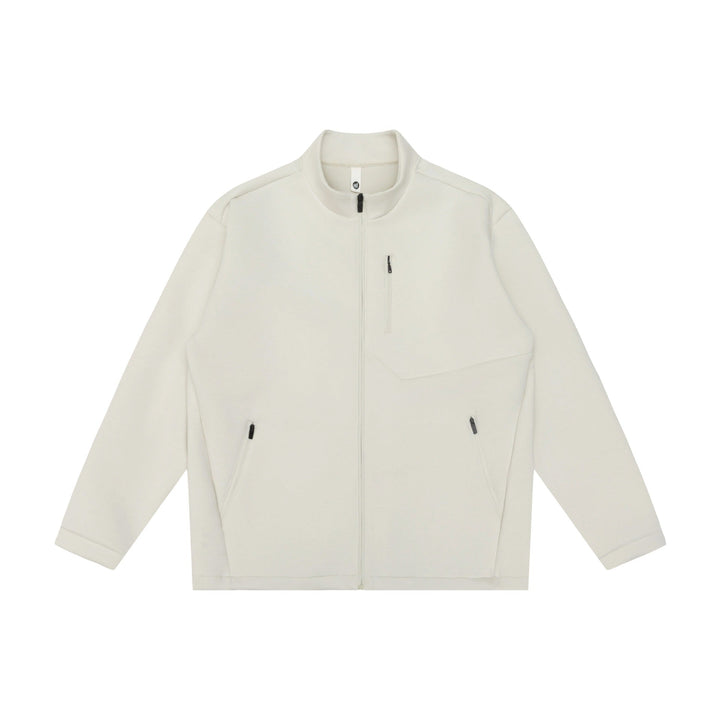 Unisex Minimalistic Kort Jacka med Ståkrage och Funktionell Fickor med Dragkedja