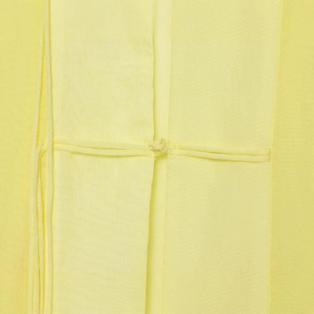 Dam Wide Kimono Cape Tillverkad av Lätt Chiffon Look med Dekorativ Knot Closures