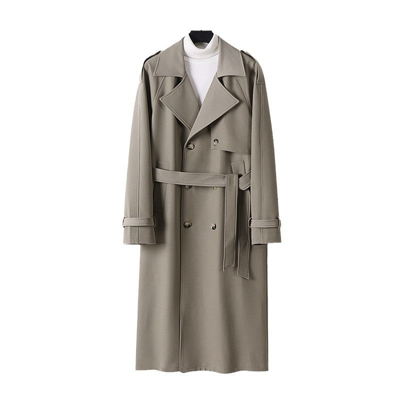 Dam Double-Breasted oversize trenchcoat med vid Shawl krage och bälte