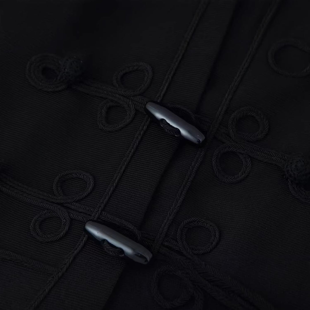 Dam Kort Military Inspired Jacka med Knot och Drawstring Closures