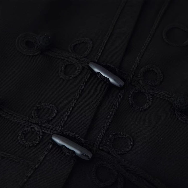 Dam Kort Military Inspired Jacka med Knot och Drawstring Closures