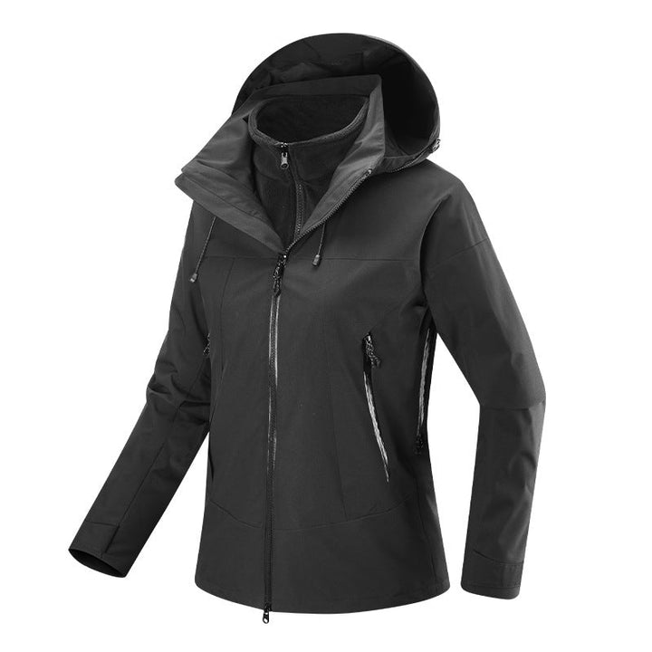 Dam två-layer softshelljacka med removable fleece inner jacka och justerbar huva