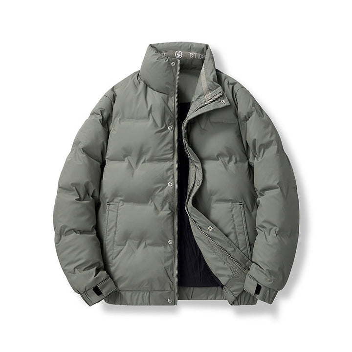 Herr Short Quiltad Jacka med Hög Stående Krage och Thermo Isolering