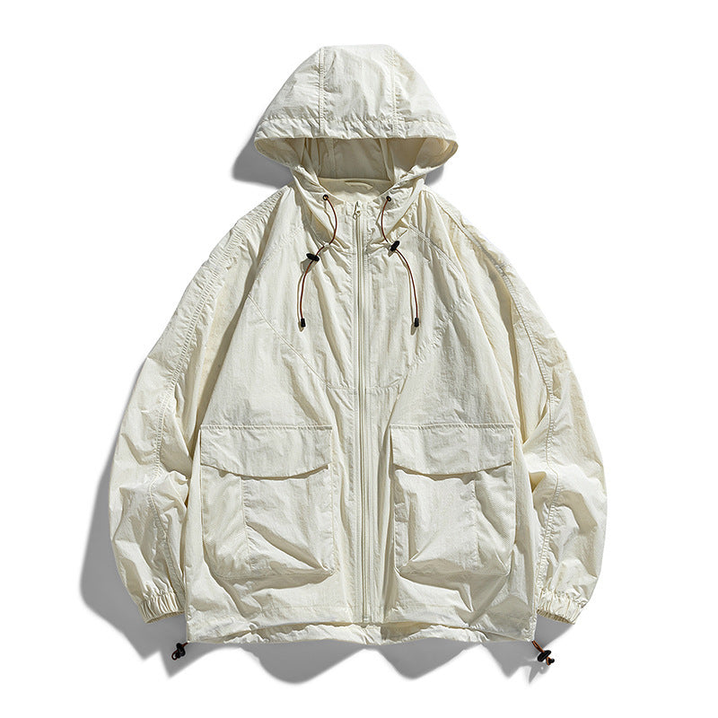 Dam Lätt Outdoorjacka med Huva och Fickor