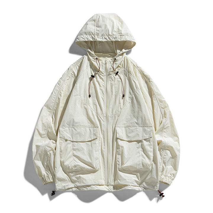 Dam Lätt Outdoorjacka med Huva och Fickor